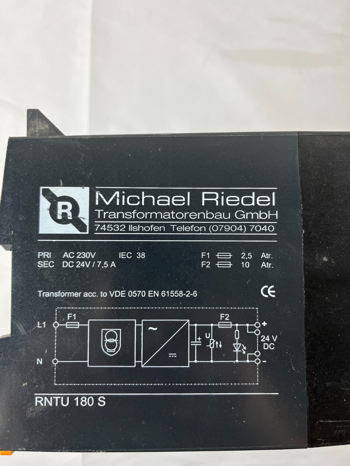 Michael Riedel RNTU 180 S Transformer 230V AC To 24V DC 7.5A Used Spare Unit
