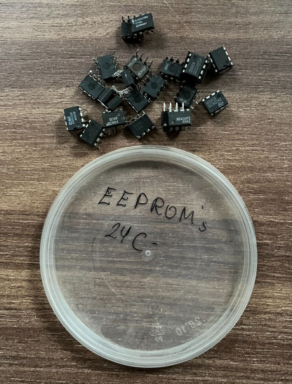 Lot of Vintage EEPROM IC Chips - 24C Series - Various Brands - Untested