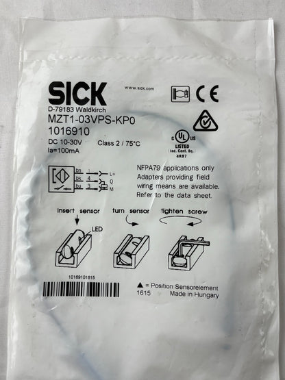 SICK MZT1-03VPS-KP0 Cylinder Sensor NEW Magnetic T-Slot PNP 10-30VDC M8 Sealed