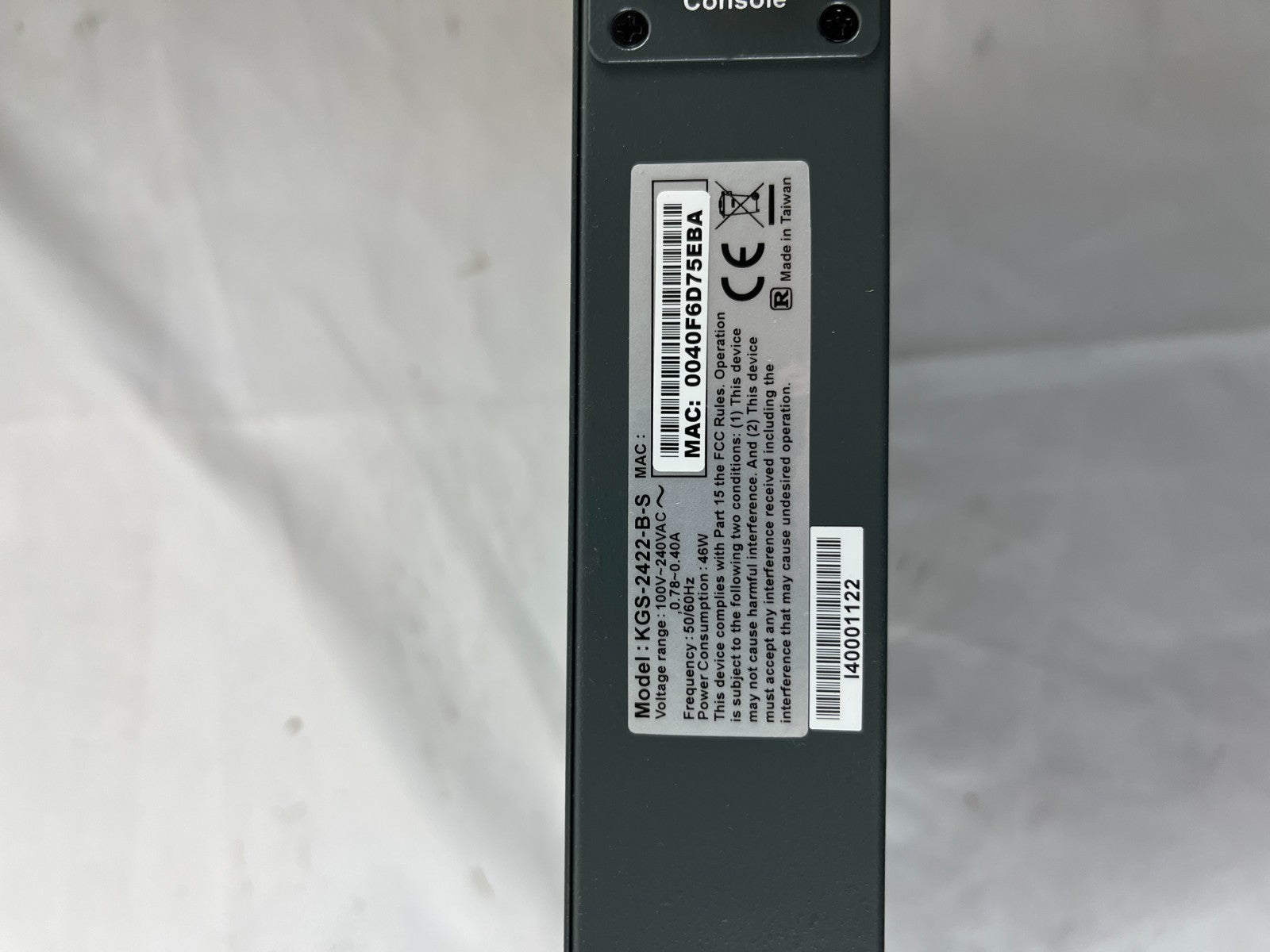 KTI KGS-2422-B-S 24-Port Managed Gigabit Ethernet Switch Rackmount Spare Unit