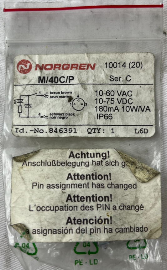 Norgren M/40C/P Magnetic Cylinder Switch 10-60VAC 75VDC IP66 New Unit