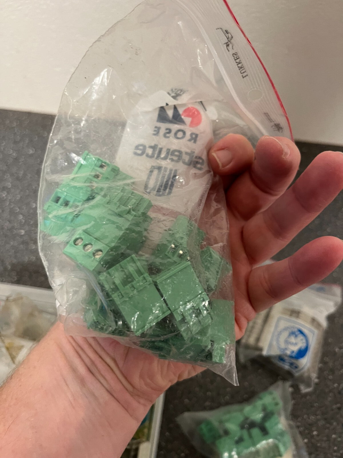 Lot of Phoenix Contact & Assorted Terminal Block Connectors - Mixed Green/Gray