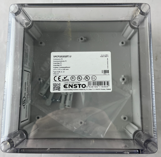 Ensto SPCP181810T.U PC Enclosure 175x175x100mm IP66 IP67 New Spare Part