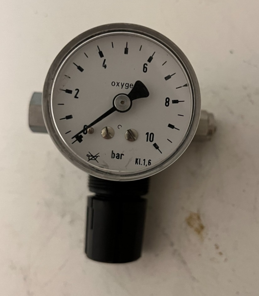 Oxygen Pressure Regulator 0–10 bar Gauge Inline Medical/Lab Gas Used Working
