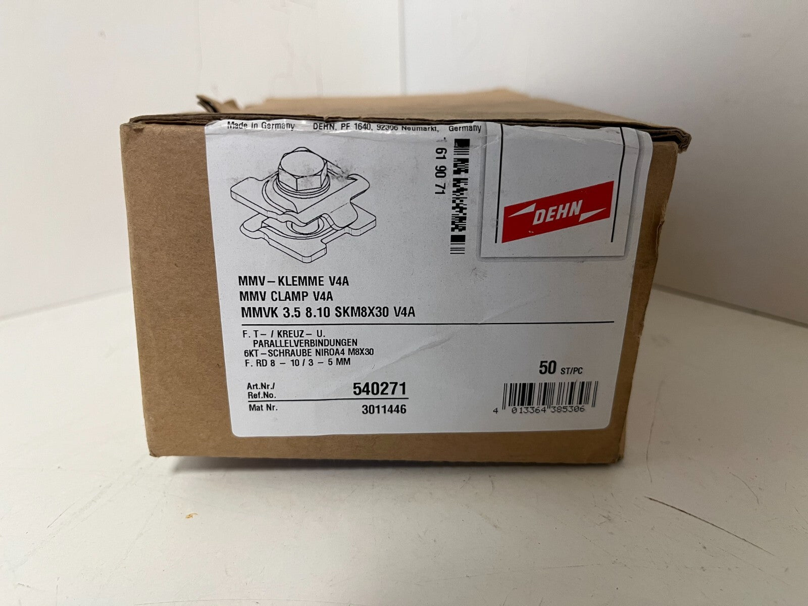 +25 DEHN 540271 MMV Clamps V4A Stainless  - Brand New Never Used