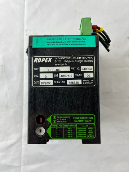 Ropex RES-403 Temperature Controller 400VAC Resistron Heat-Seal Controller Used