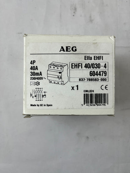 AEG EHFI 40/030-4 4P 40A 30mA RCD Residual Current Device New Spare Unit