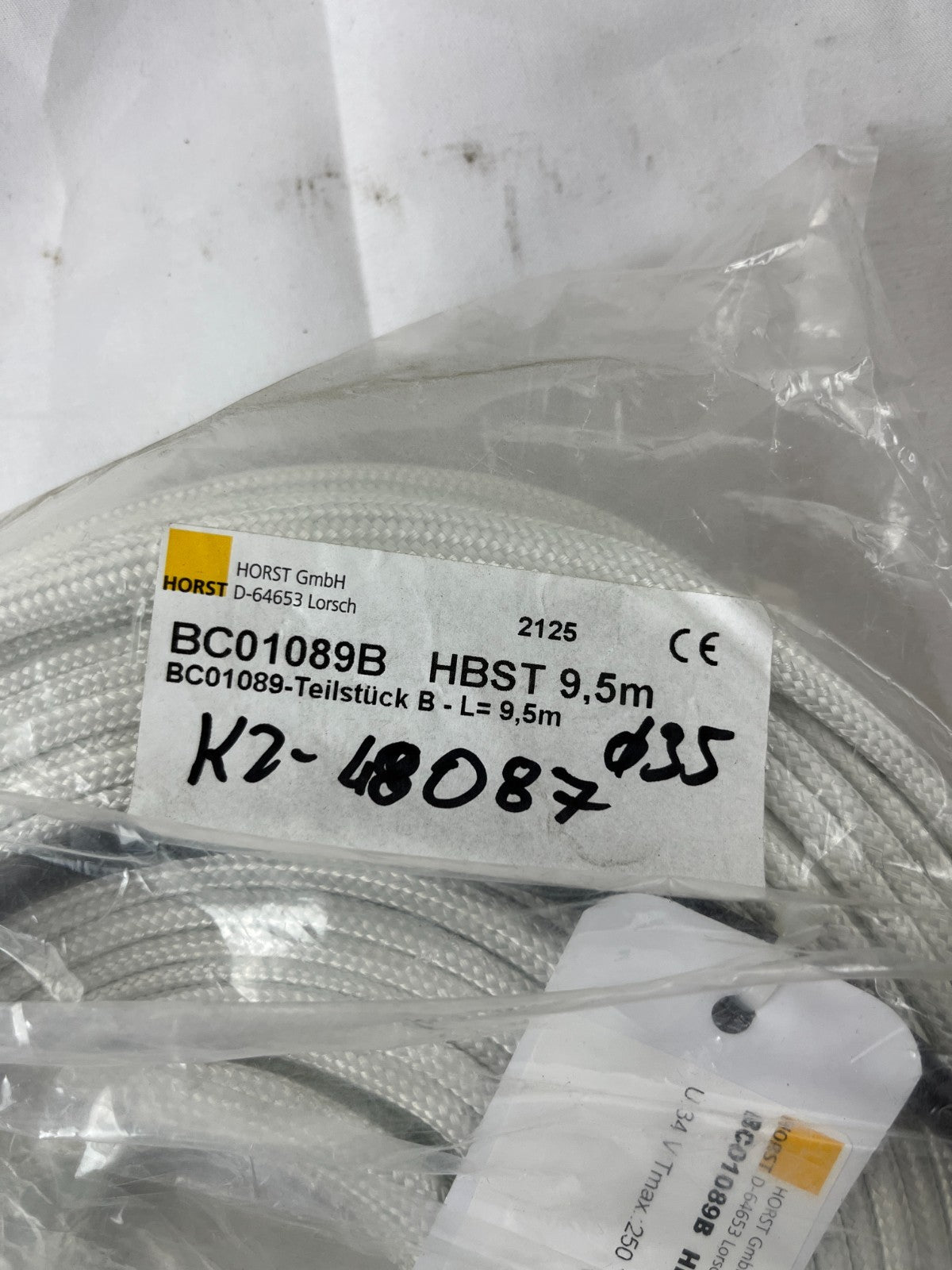 Horst BC01089B HBST 9.5m High Temperature Sensor Cable 34V 250°C New Original