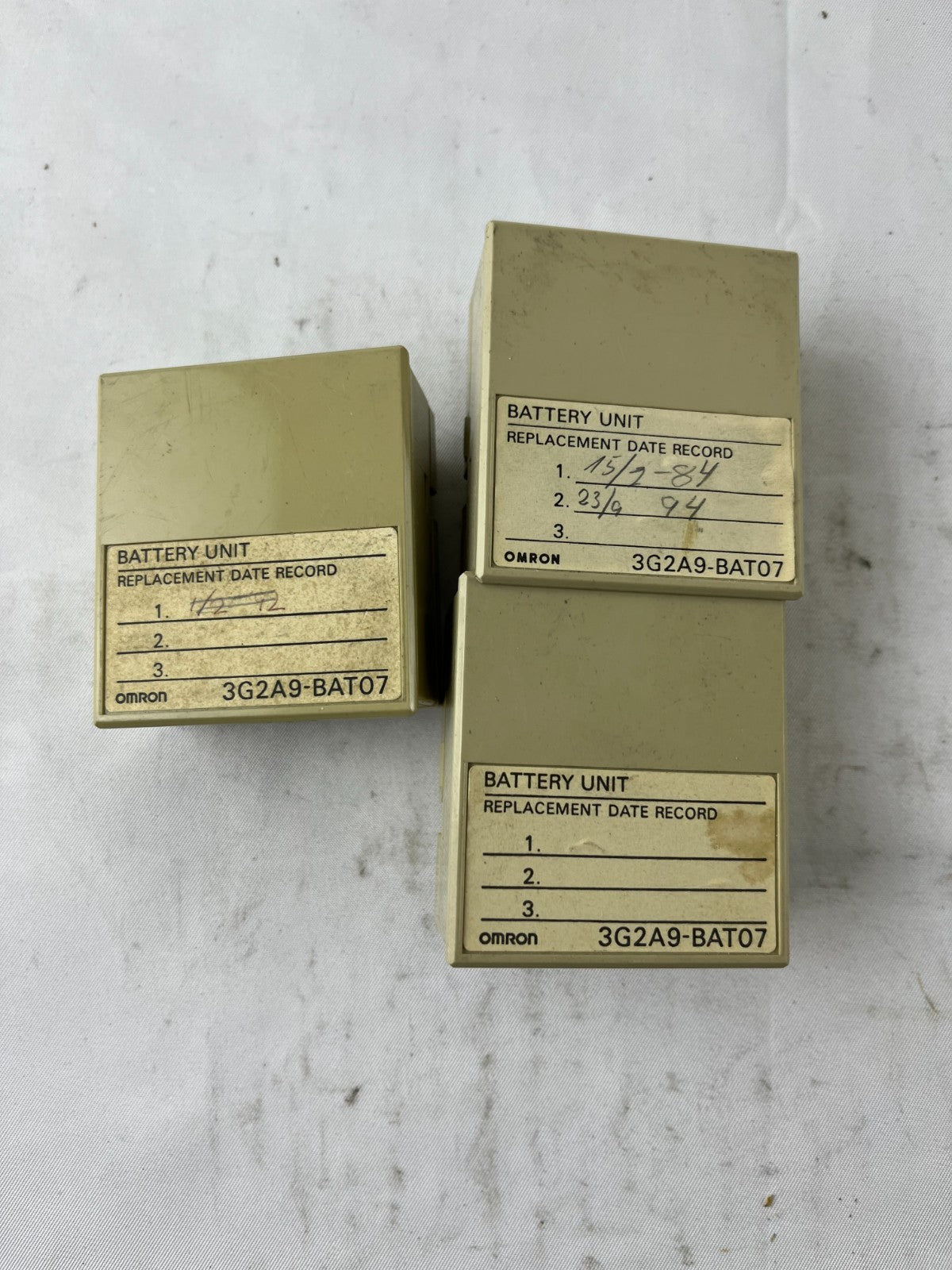 Omron 3G2A9-BAT07 Battery Unit Lot of 3 PLC Modules Used Spare Units