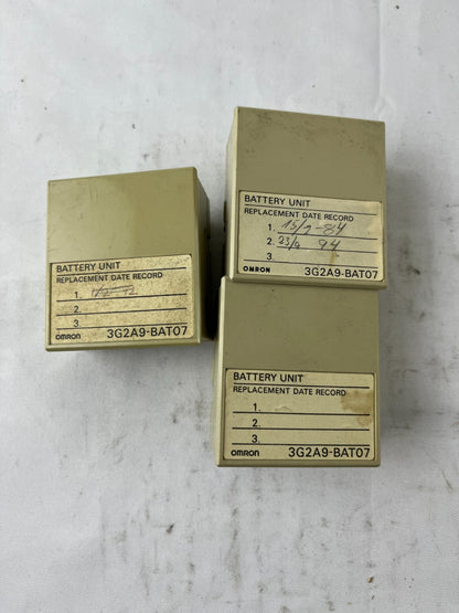 Omron 3G2A9-BAT07 Battery Unit Lot of 3 PLC Modules Used Spare Units