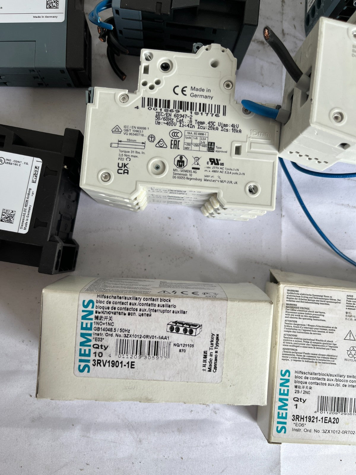 Siemens Sirius Contactors, Mcbs And Auxiliary Blocks Mixed Lot Used/New Spares