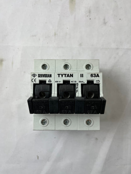 Servodan TYTAN II 63A 3-Pole Fuse Switch Disconnector 400V AC Used Spare Unit