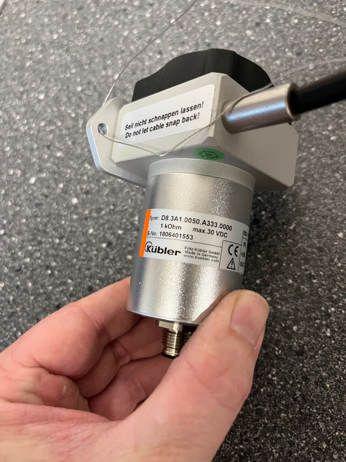 Kübler D8.3A1.0050.A333.0000 Draw Wire Encoder 500mm - Used, Excellent Condition