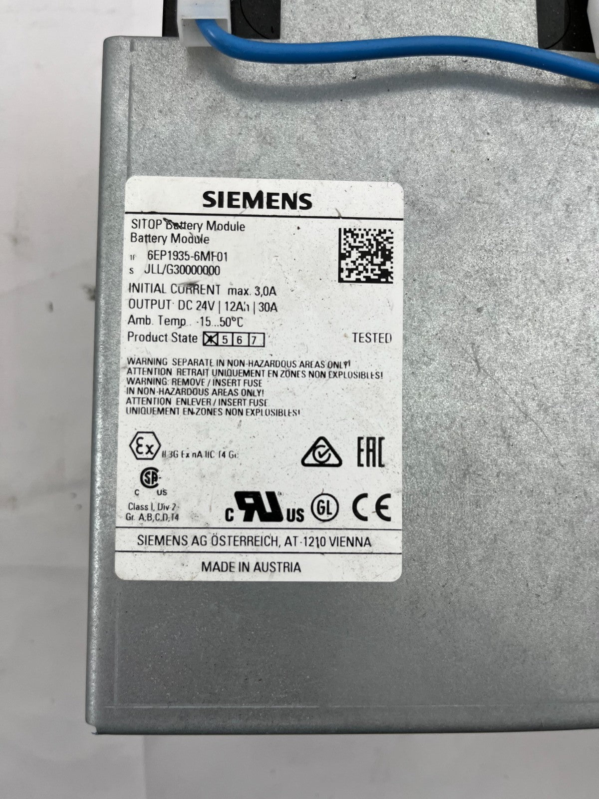 Siemens SITOP Battery Module 6EP1935-6MF01, 24V 12Ah DC UPS, New, Unused, OEM