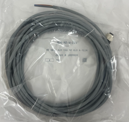 Pepperl+Fuchs V15-W-5M-PUR Sensor Cable M12 5-Pin Female Angle 5m PUR NEW