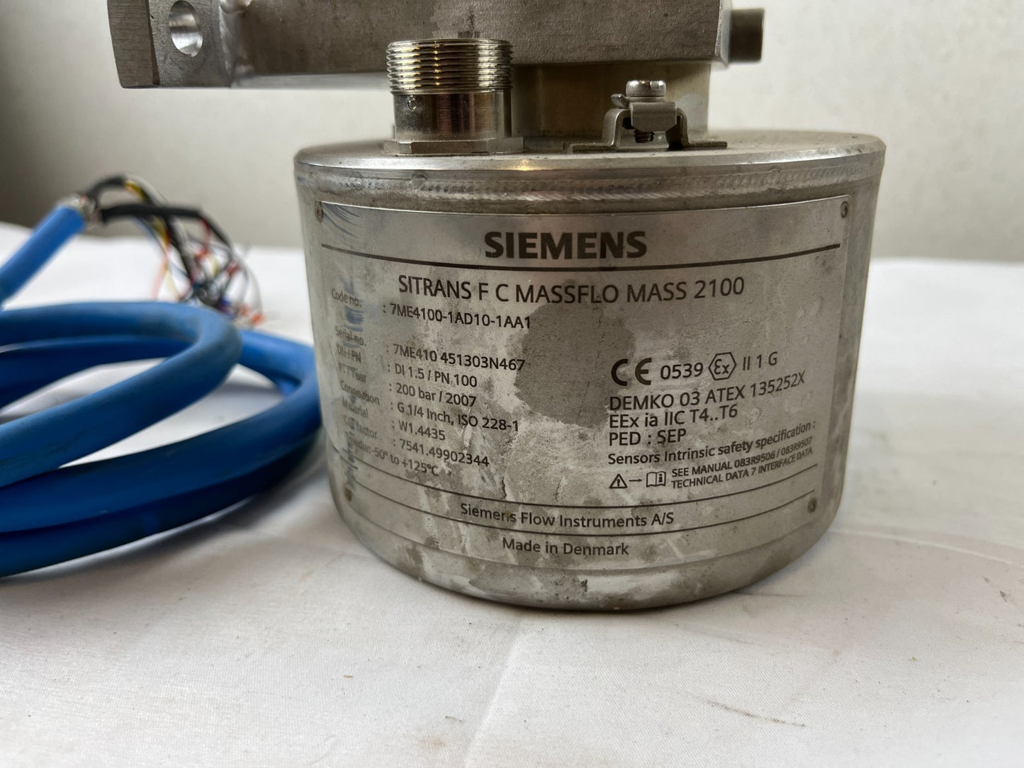 Siemens Sitrans F C Massflo Mass 2100 7ME4100-1AD10-1AA1 Coriolis Flow Sensor