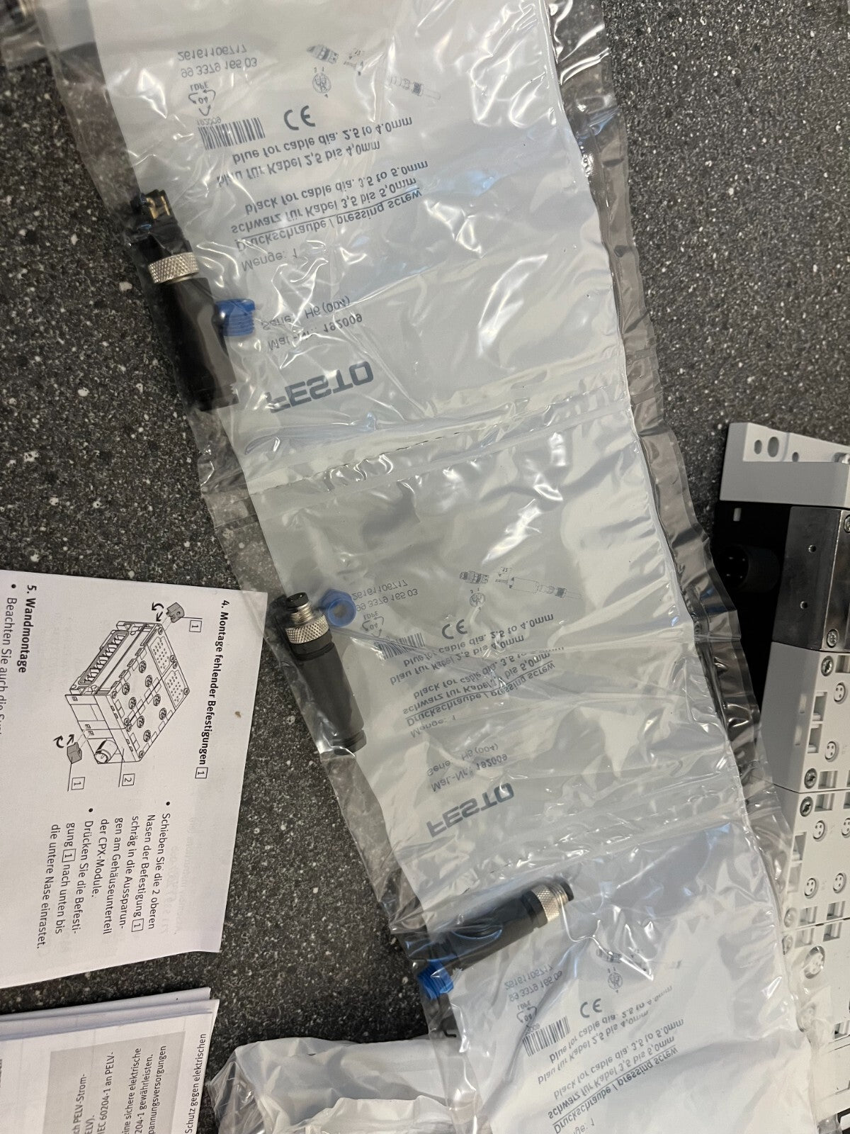 Festo CPX Pneumatic Manifold Assembly with VMPA1-FB-EMS-8 Valves and Accessories