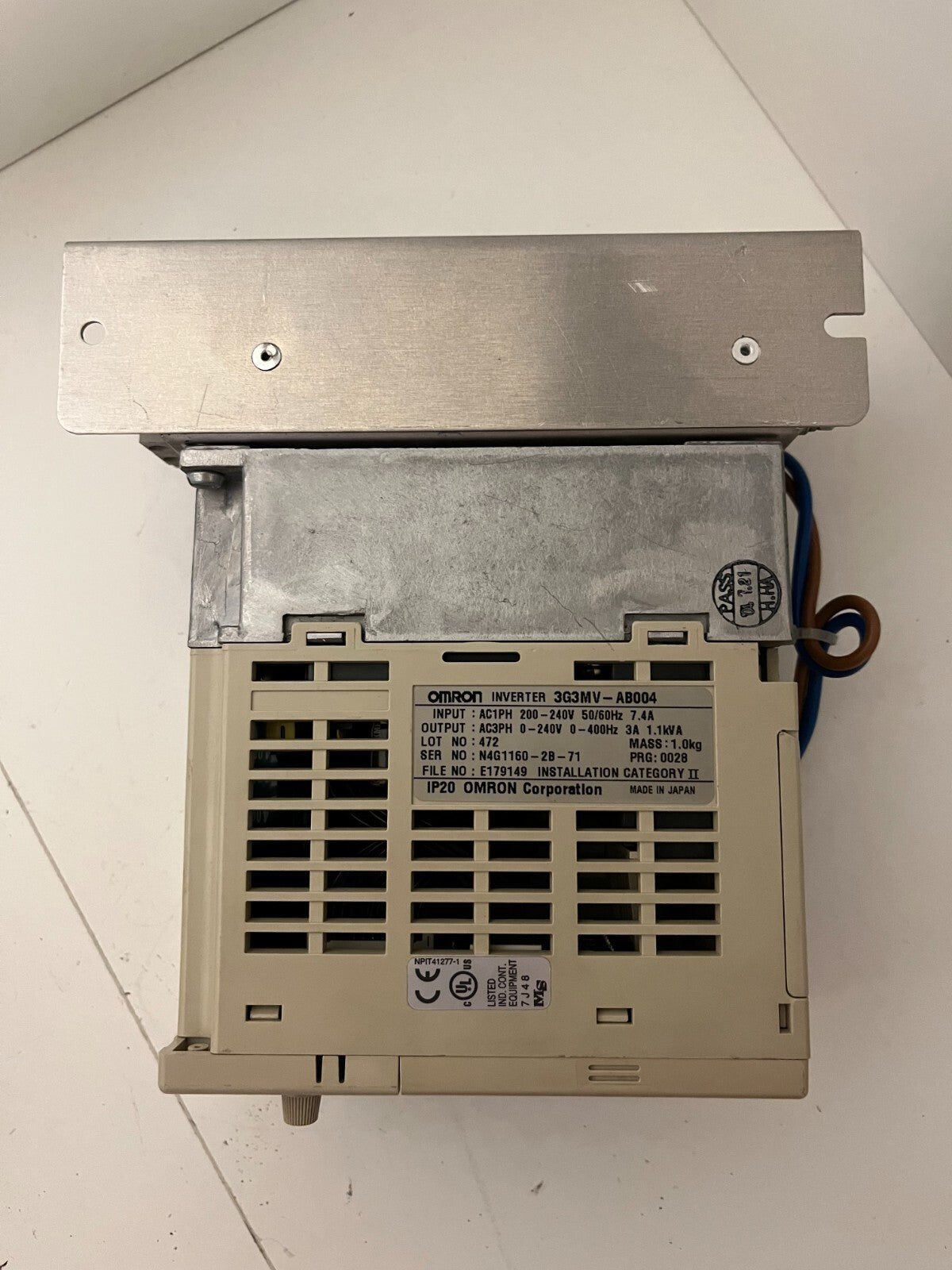 Omron Varispeed V7 3G3MV-AB004 Inverter 200V 1-Phase 0.55kW - Used, Tested