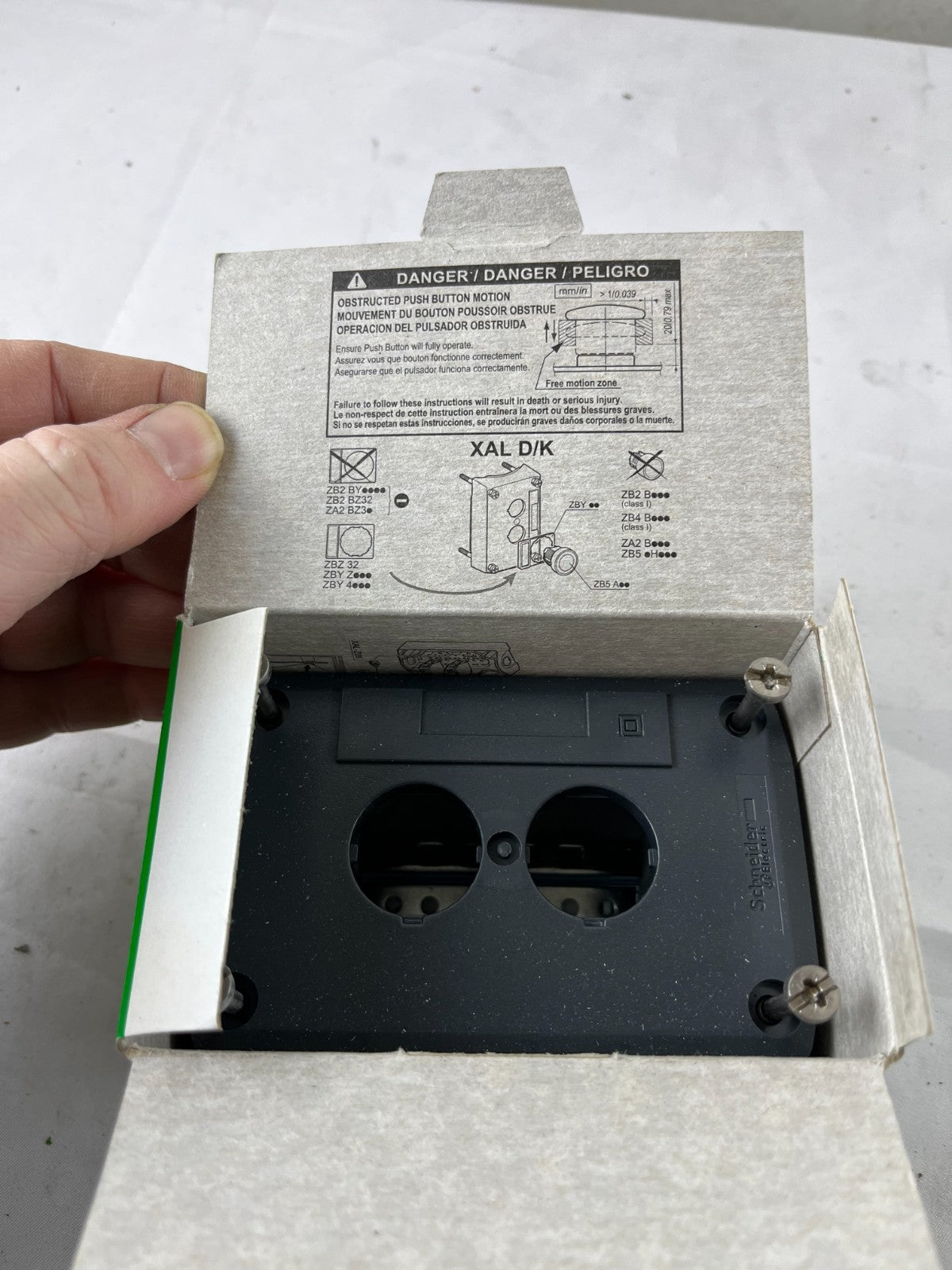 Schneider Electric XALD02 Harmony XAL 2‑Hole Empty Control Box IP66 New