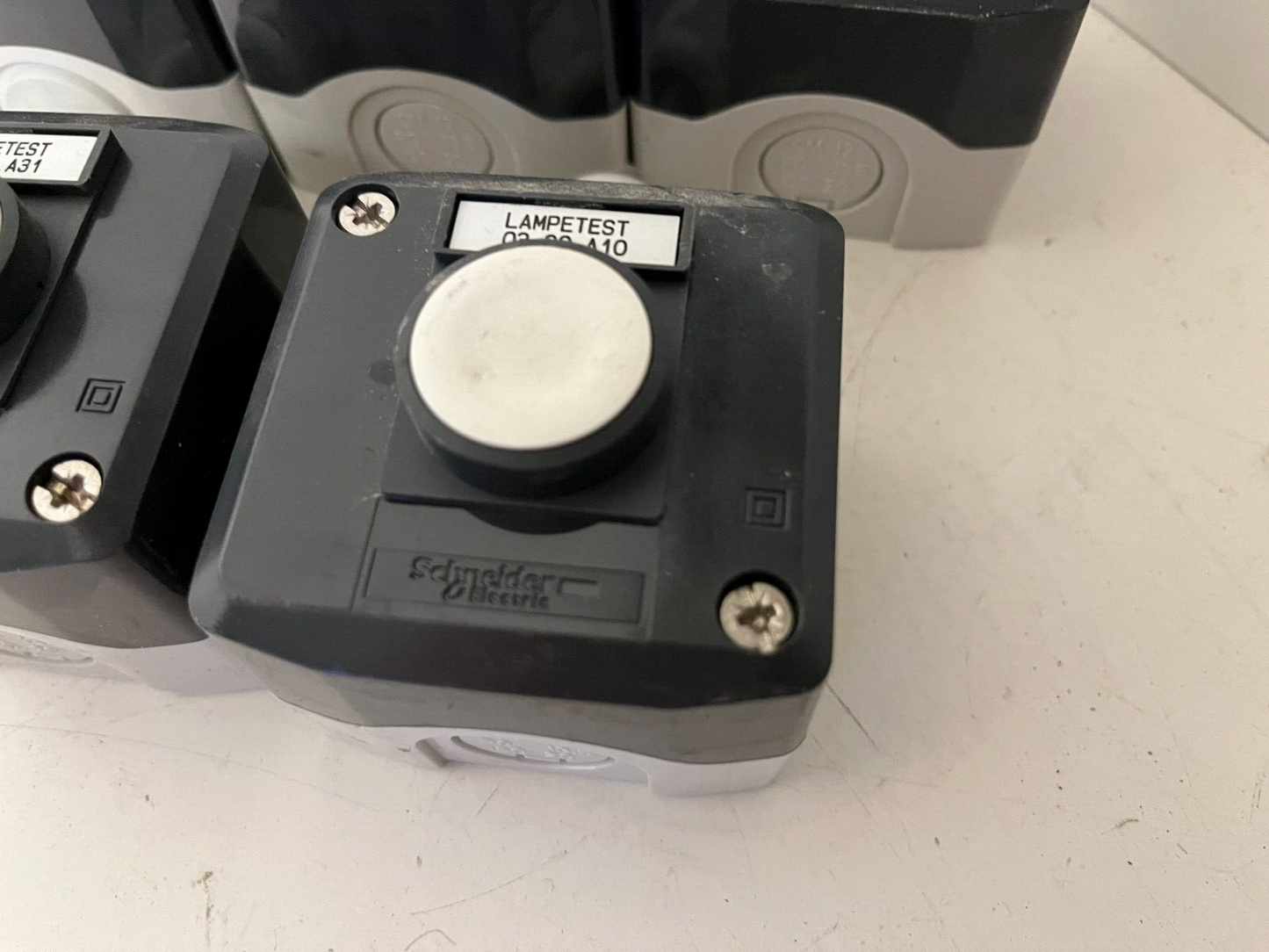 5x Schneider Electric XALD211 Enclosed Push Button Stations - 22mm - Used