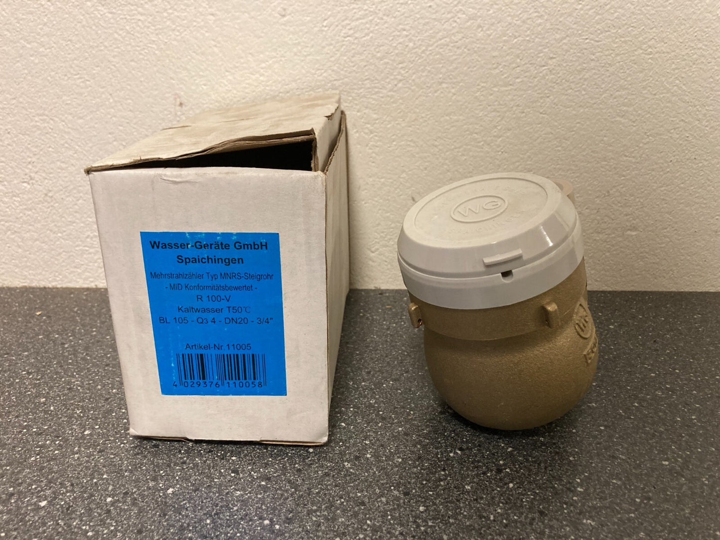 Wasser-Geräte GmbH Multi-Jet Cold Water Meter MNRS Q3 4 m³/h T50°C DN20 3/4"