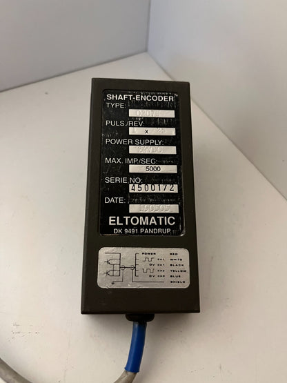 Eltomatic 0207U Shaft Encoder 24V DC 5000 Imp/Sec Used - Working Condition