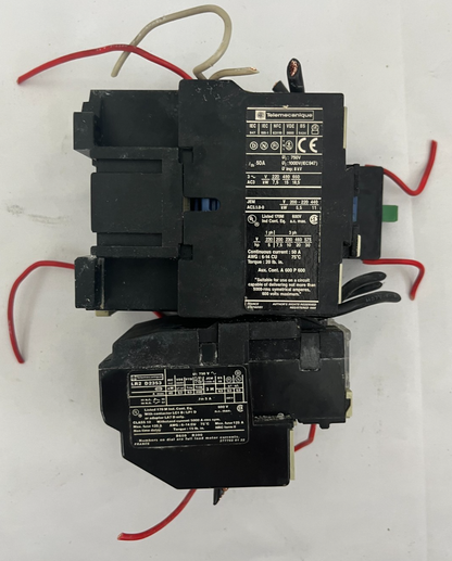 Telemecanique LC1 D32 01 50A Contactor + LR2 D2353 Overload Relay 23-32A, 230V