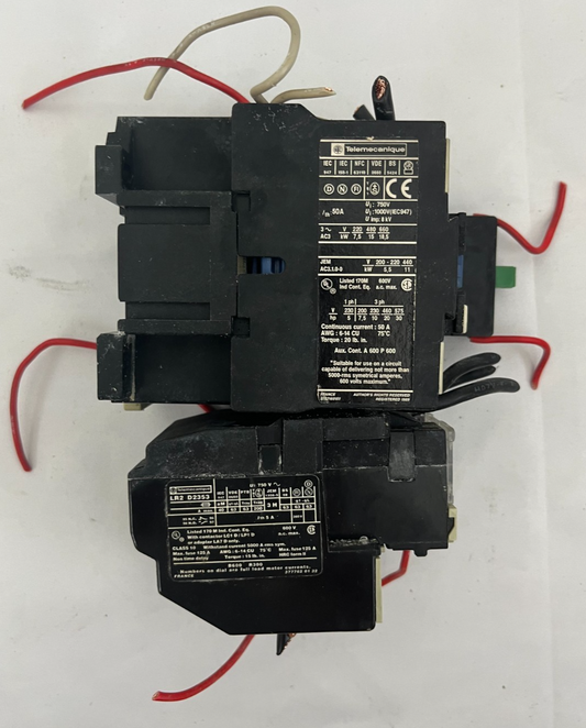 Telemecanique LC1 D32 01 50A Contactor + LR2 D2353 Overload Relay 23-32A, 230V