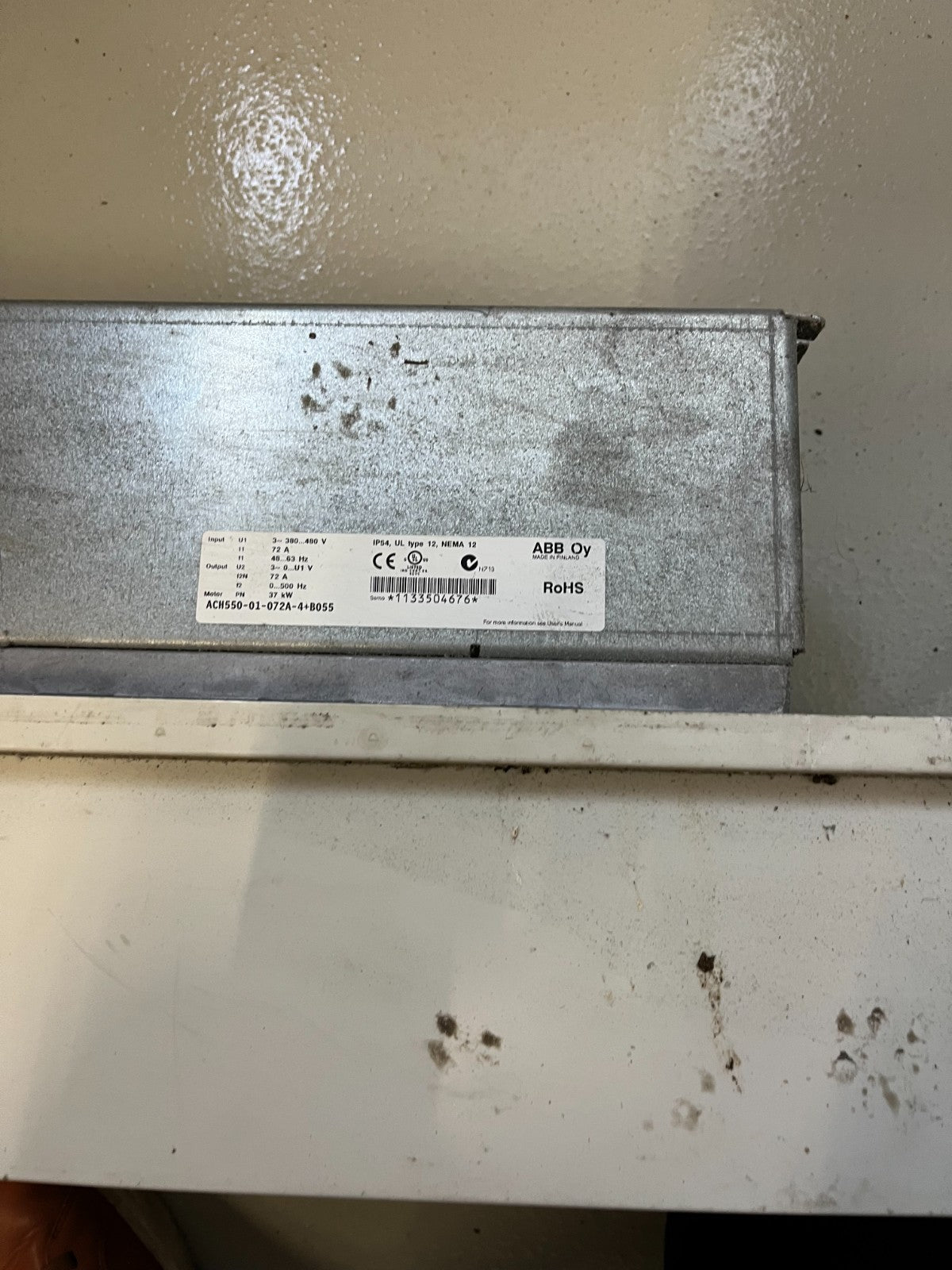 ABB ACH550-01-072A-4+B055 37kW 72A 380-480V HVAC AC Drive IP54 Used Spare Unit
