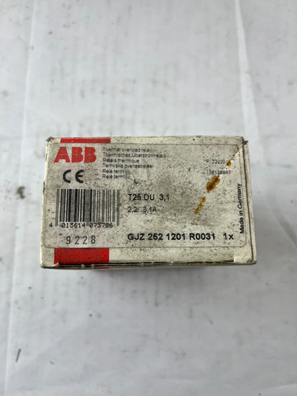 ABB T25 DU 3.1 Thermal Overload Relay 2.2–3.1A New in Box Spare Part