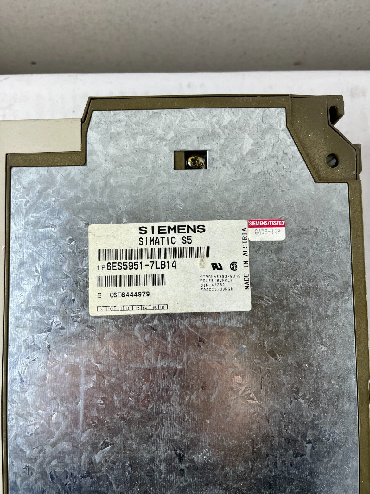 Siemens SIMATIC S5 PS 3A Power Supply 6ES5951-7LB14, 115/230V AC, 5 VDC 3A, Used