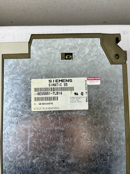 Siemens SIMATIC S5 PS 3A Power Supply 6ES5951-7LB14, 115/230V AC, 5 VDC 3A, Used