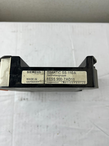 Siemens SIMATIC S5-110A 6ES5 900-7AD11 CPU Central Module ZB/CPU EPROM Used