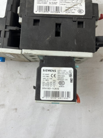 Siemens Sirius 3RB2026-1QB0 Overload Relay + 3RT2026 Contactor w/ 3RH1921-1CA10