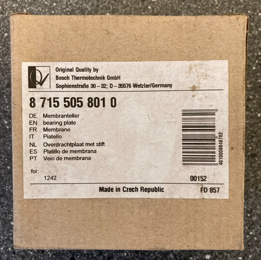 Junkers Bosch Boiler Membrane Plate PN: 87155058010 - NOS Original