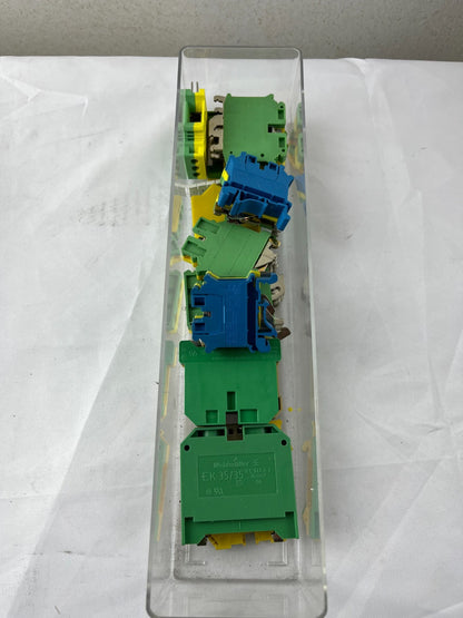 Heavy Duty Terminal Block Lot Weidmuller EK 35/35 Used 35mm2 Green Blue Mixed