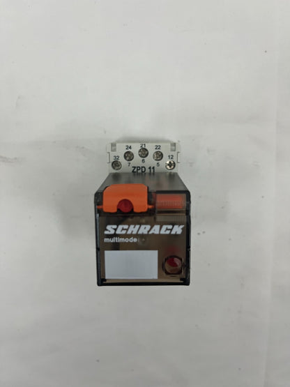 Schrack MT328230 Multimode Relay 230V AC 10A w/ Carlo Gavazzi ZPD11 DIN Base