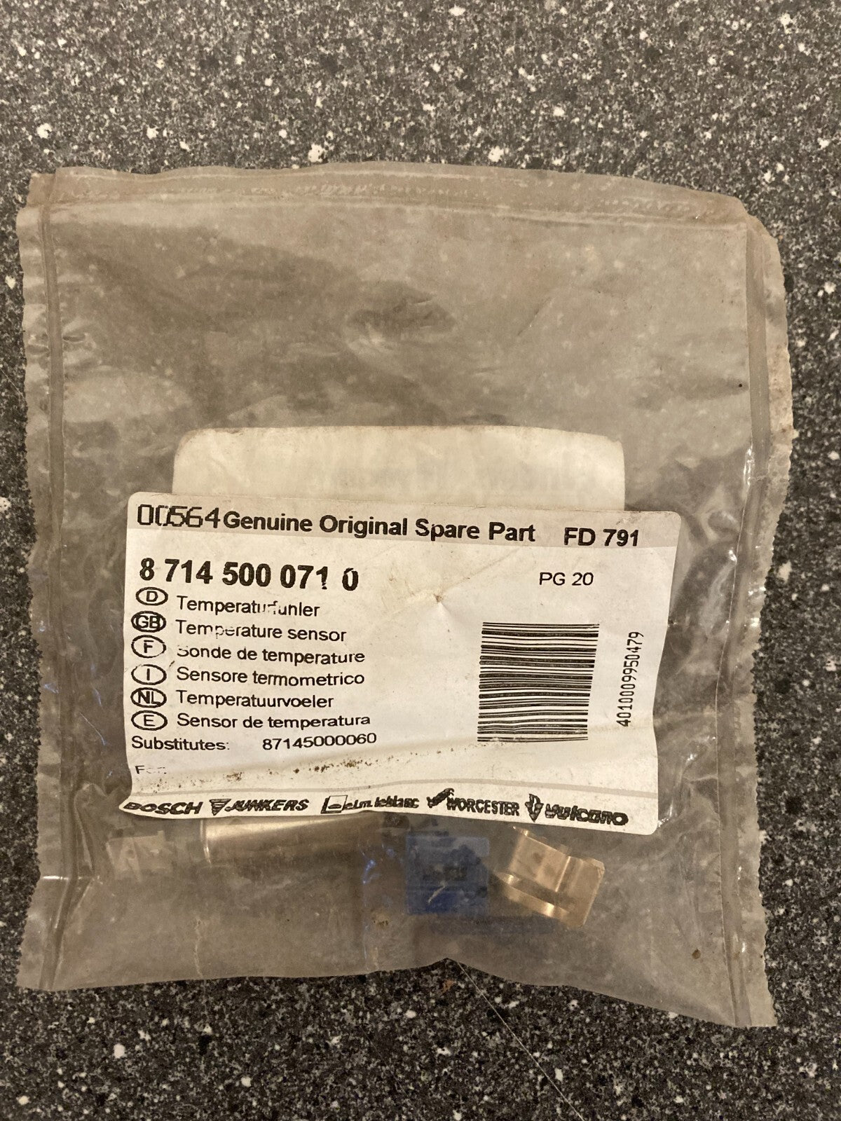 Junkers Bosch Boiler Temperature Sensor PN: 87145000710 FD 791 Worchester