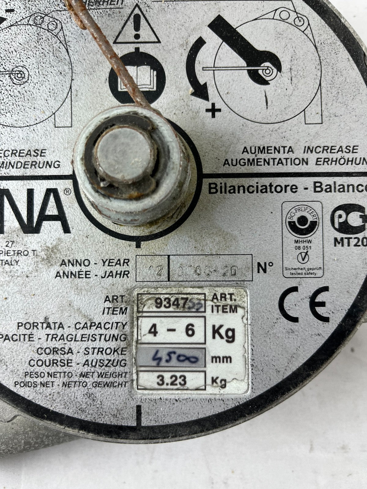 Tecna 9347S Tool Balancer 4–6 kg 4500 mm Spring Retractor Used Spare Unit