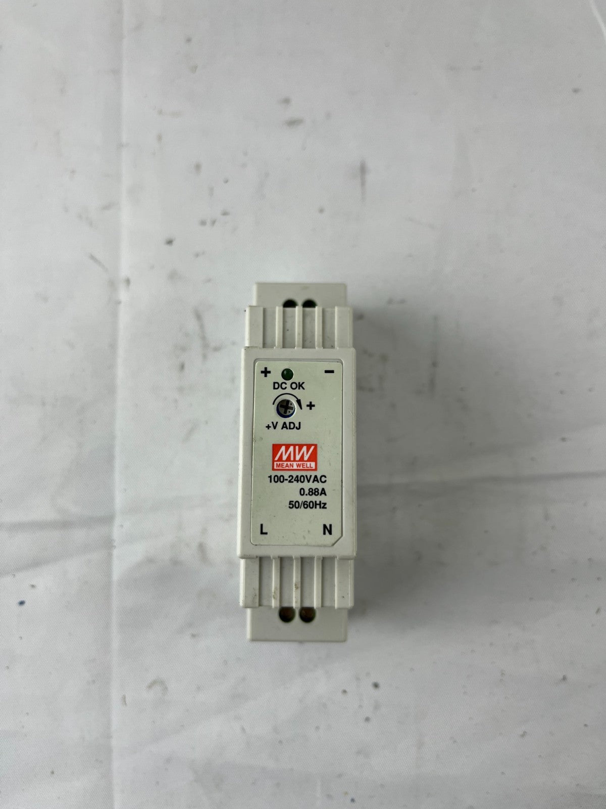 Mean Well DR-15-24 DIN Rail Power Supply 100–240VAC 24VDC 0.63A Used Spare Part