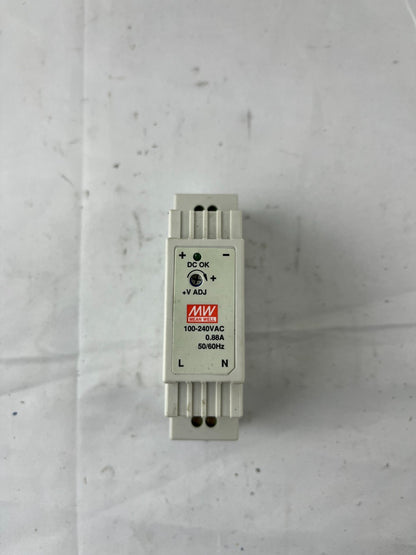 Mean Well DR-15-24 DIN Rail Power Supply 100–240VAC 24VDC 0.63A Used Spare Part