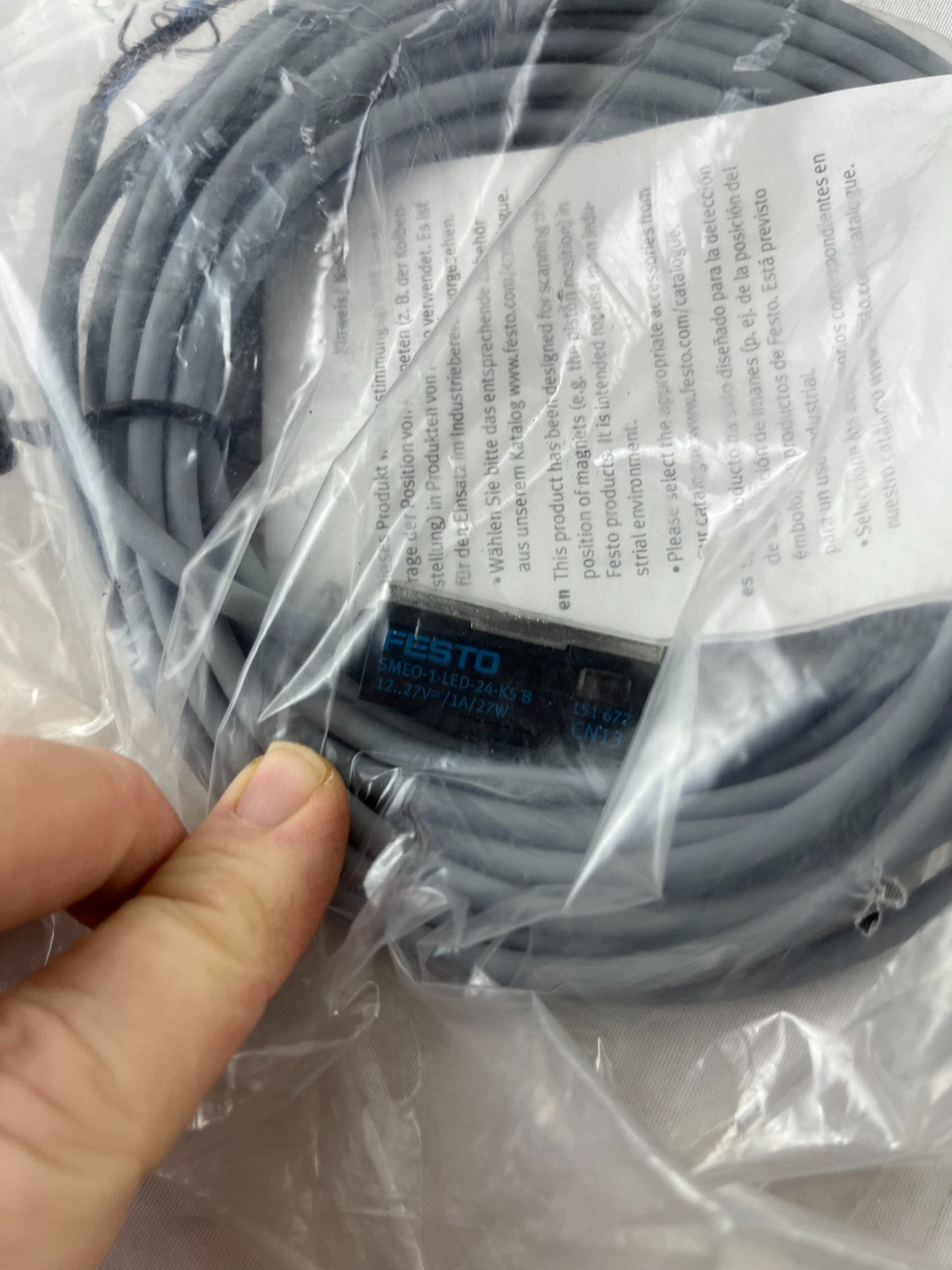 FESTO SMEO-1-LED-24-K5-B Sensor NEW Magnetic Reed 24V 5m Cable 151672 Sealed