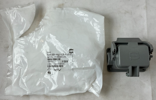 Harting Han 6B-asg1-LB-K-M20 Connector Base Housing Cover M20 New Spare Unit