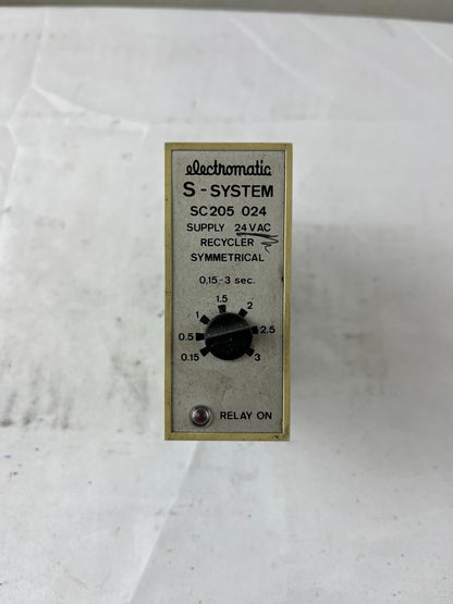 Electromatic SC205 024 S‑System Recycler Symmetrical Timer 0.15–3s 24VAC 11‑Pin