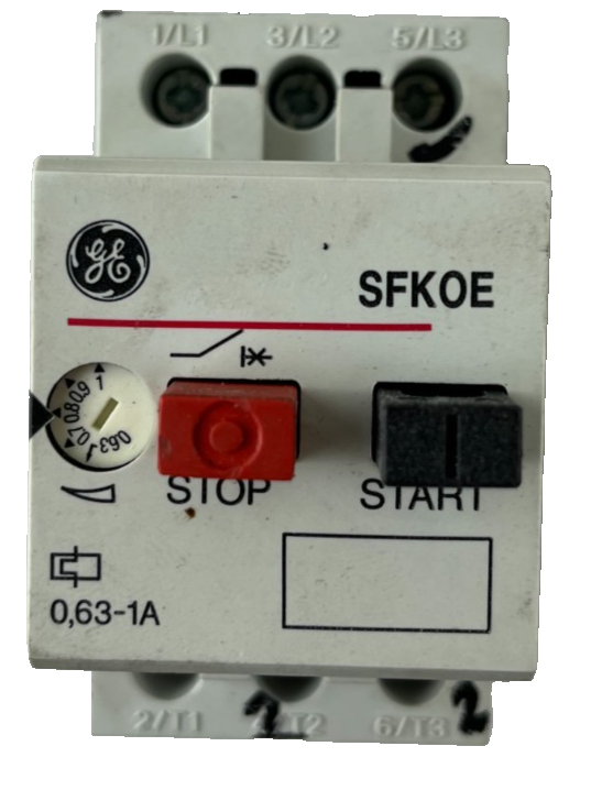 GE SFKOE Motor Protection Circuit Breaker 0.63–1A 25A AC‑3 3‑Pole Used Spare