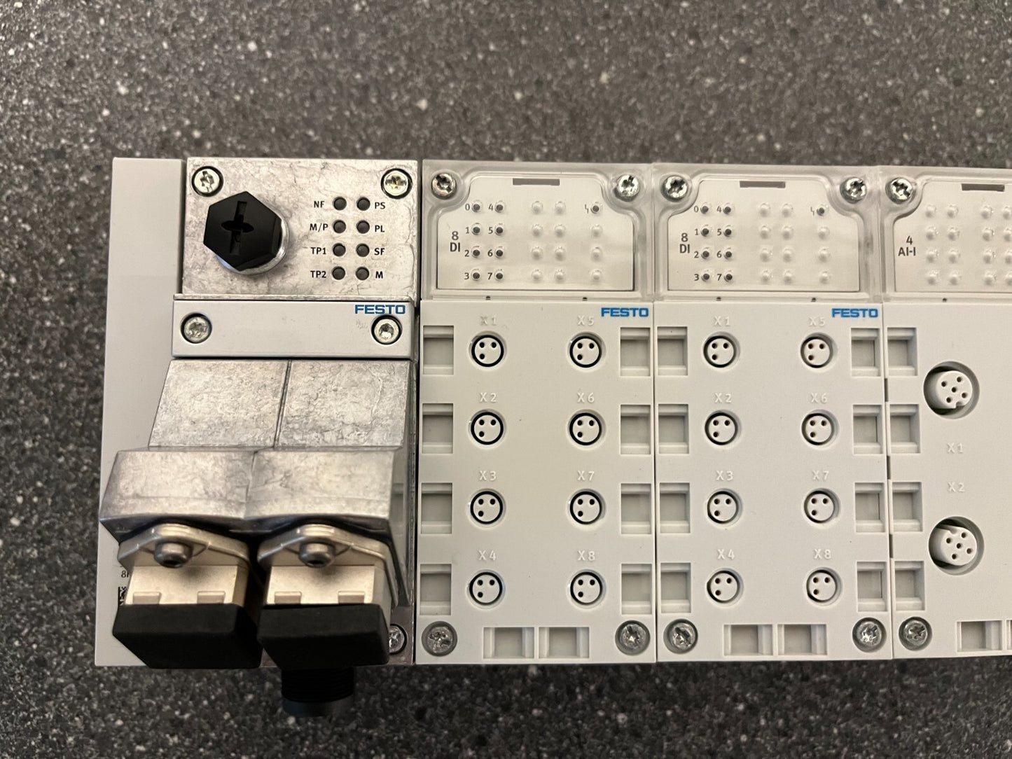 Festo CPX Pneumatic Manifold Assembly with VMPA1-FB-EMS-8 Valves and Accessories