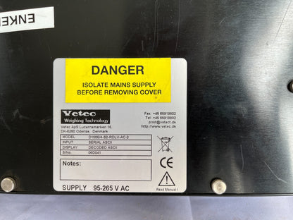 Vetec D1006/4-S2-RDLV-AC-2 Large LED Display ASCII Indicator Used Spare Unit