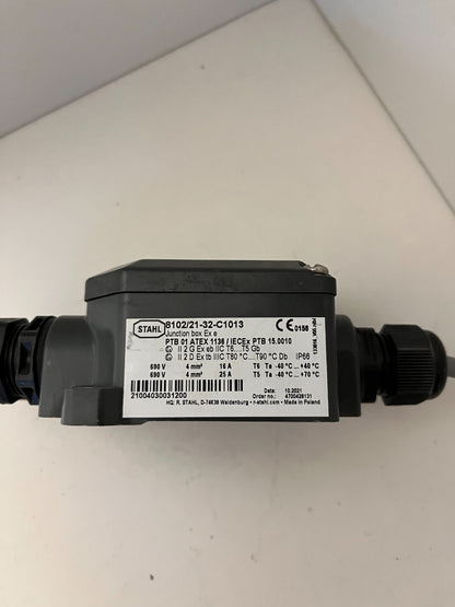 R. STAHL 8102/21-32-C1013 ATEX Junction Box Ex e IP66 690V 16A - Used, Working