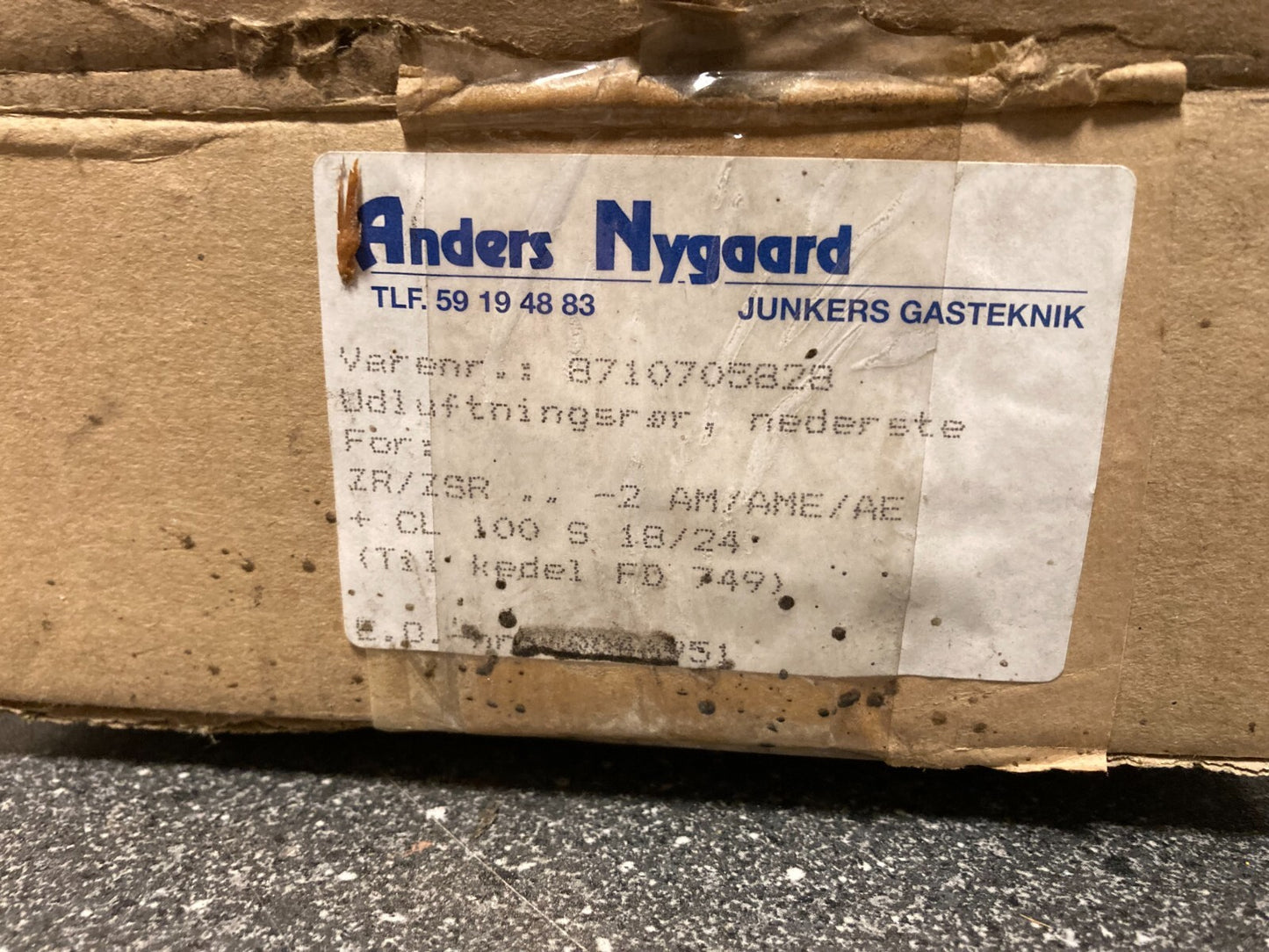 Junkers Gas Boiler Flow Check Valve - Brass NOS Component PN 8710703828 CL100