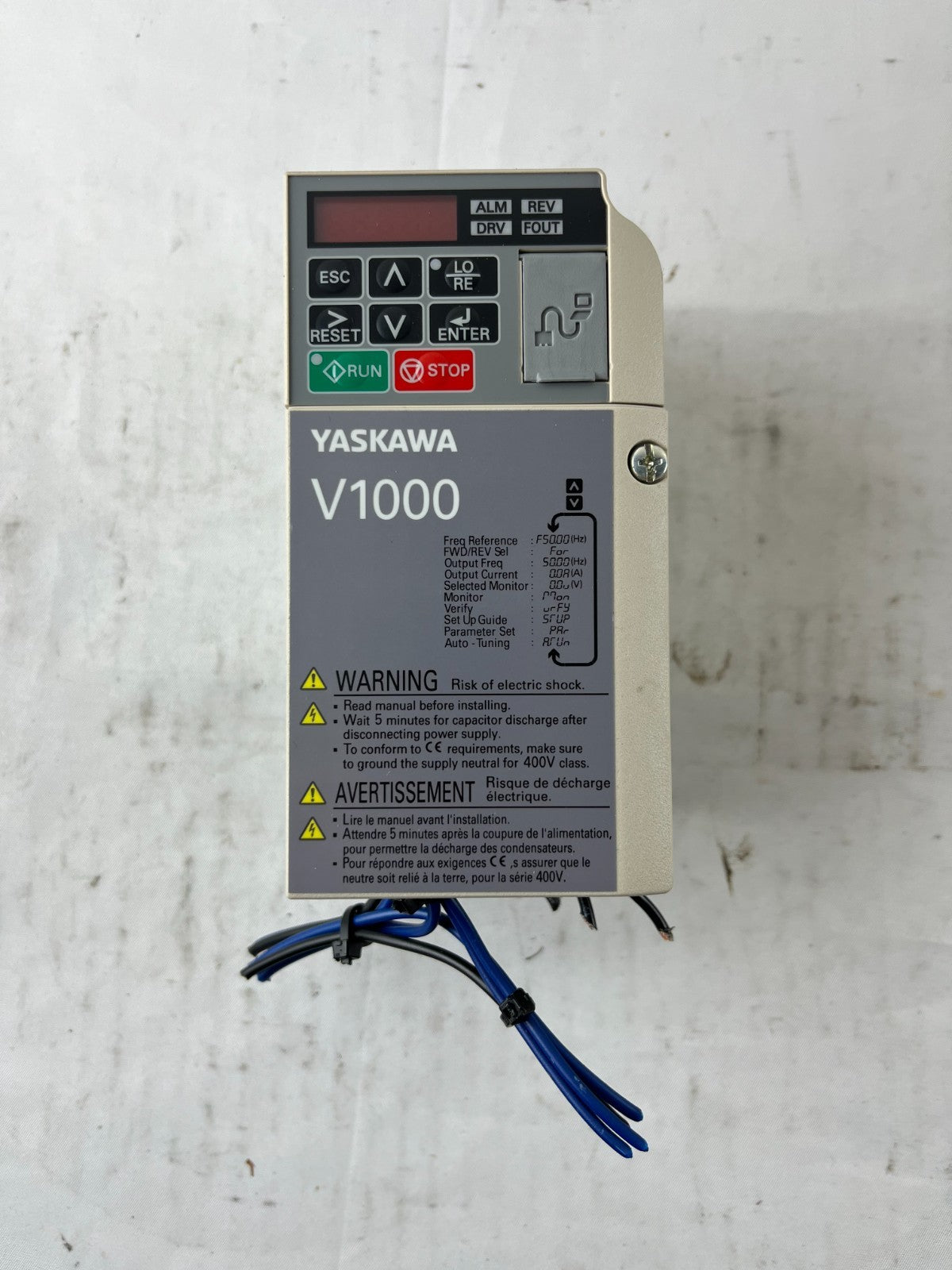 Yaskawa V1000 CIMR-VCBA0002BAA VFD 200-240VAC 0.37kW AC Drive Used Spare Unit